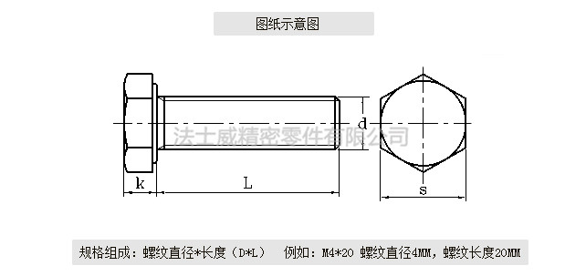 DIN933全牙不銹鋼外六角是不銹鋼緊固件系列中常用的一種，和螺母相配合，使用在對產(chǎn)品有較高的防腐要求和表面光潔度要求較高的地方,不銹鋼外六角螺絲一般有全牙和半牙兩種 ，而半牙的產(chǎn)品則分為粗桿半牙和細桿半牙。生產(chǎn)不銹鋼外六角螺絲材料常用的有SUS304和SUS316兩種。流通的不銹鋼外六角螺絲大部分均為全牙。尺寸規(guī)格1